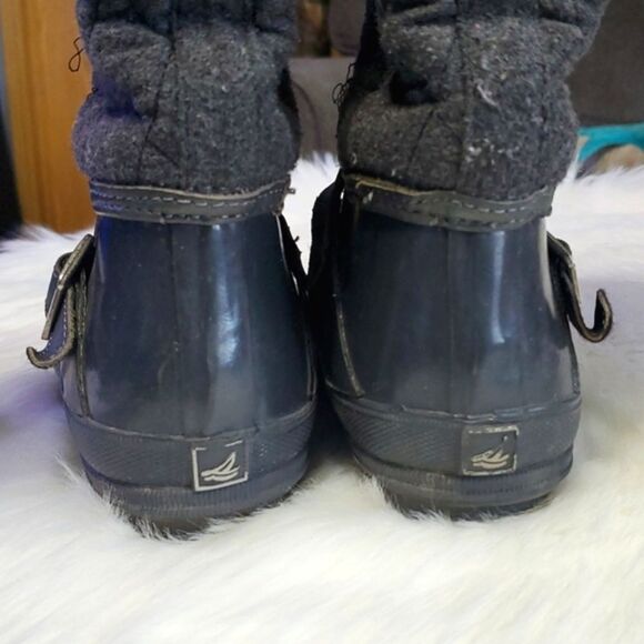 Sperry Top-Sider Women's Saltwater Tall Nylon Duck Boot Slate Quilted Waterproof - Picture 7 of 8